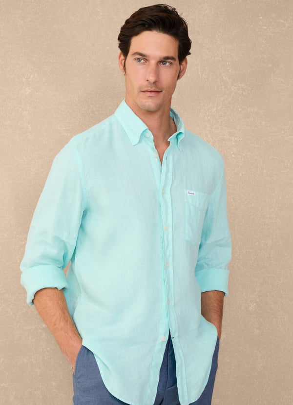 Façonnable camisa de lino fit regular