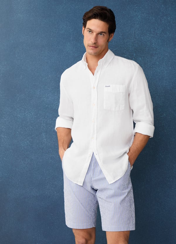 Façonnable camisa de lino fit regular