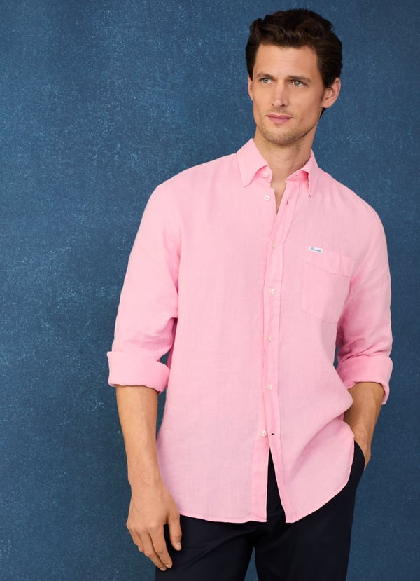 Façonnable camisa de lino fit regular