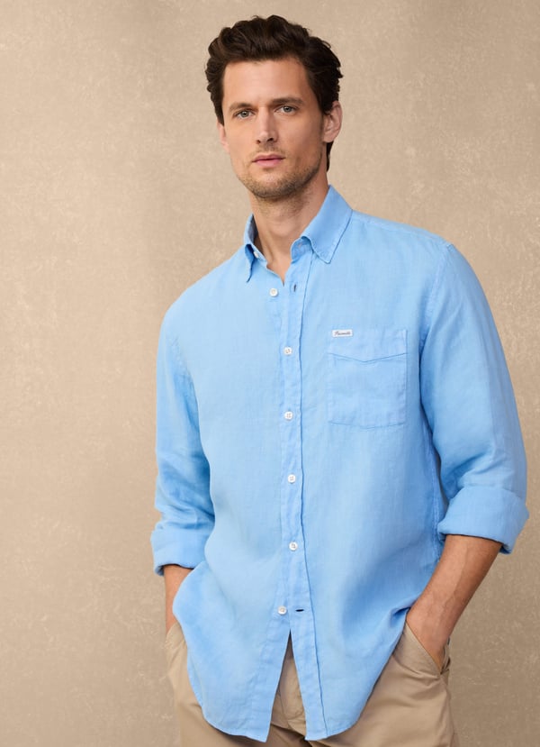 Façonnable camisa de lino fit regular