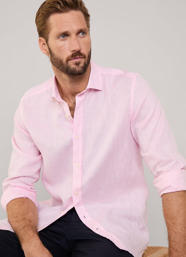 Façonnable camisa de lino fit regular