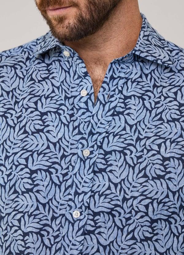 Façonnable Camisa De Lino Palmeras Fit Regular