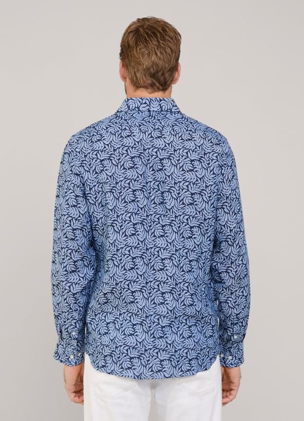 Façonnable Camisa De Lino Palmeras Fit Regular