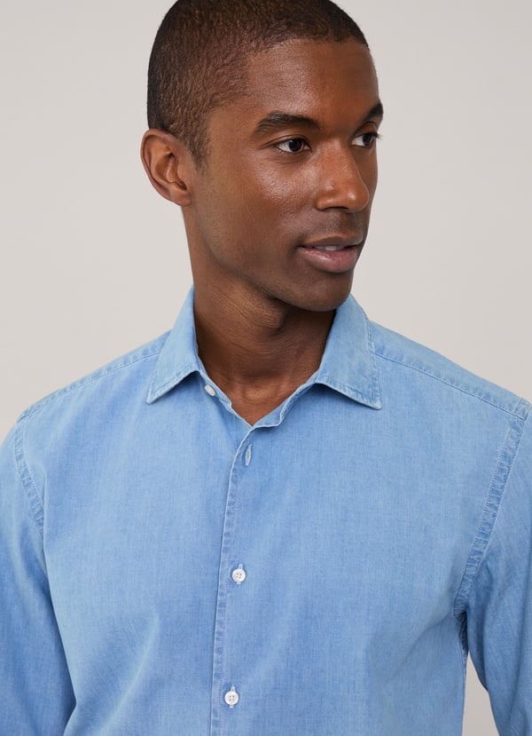 Façonnable Camisa Fil A Fil Fit Regular