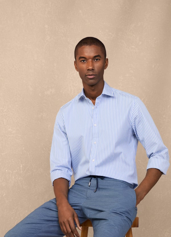 Façonnable camisa fil a fil rayas fit regular