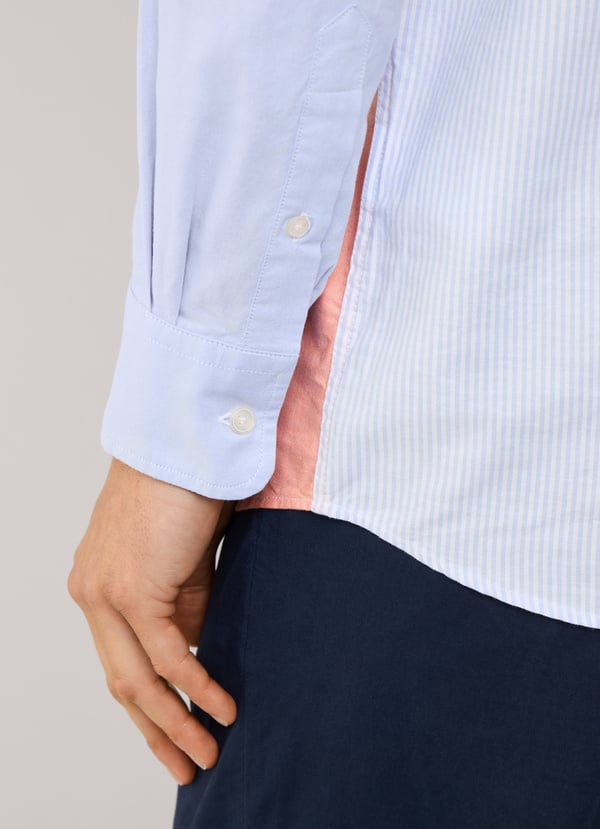 Façonnable Camisa Oxford Color Block Fit Regular