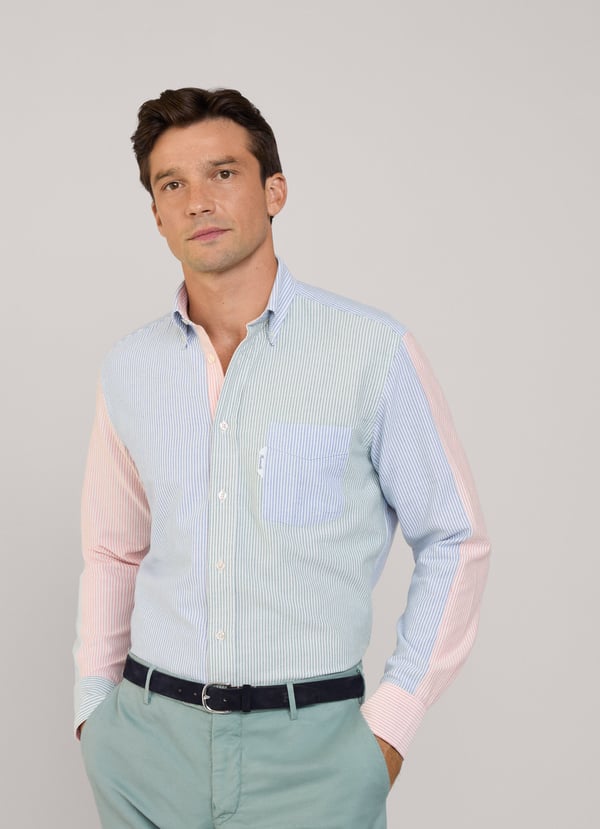 Façonnable camisa oxford rayas bengala fit regular