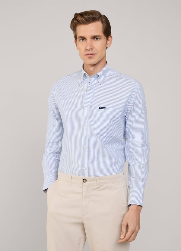 Façonnable Camisa Oxford Rayas Bengala Fit Regular