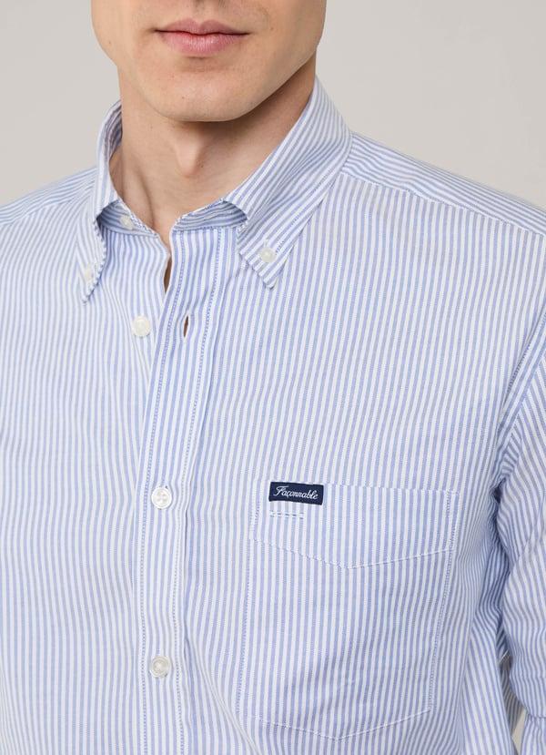 Façonnable Camisa Oxford Rayas Bengala Fit Regular