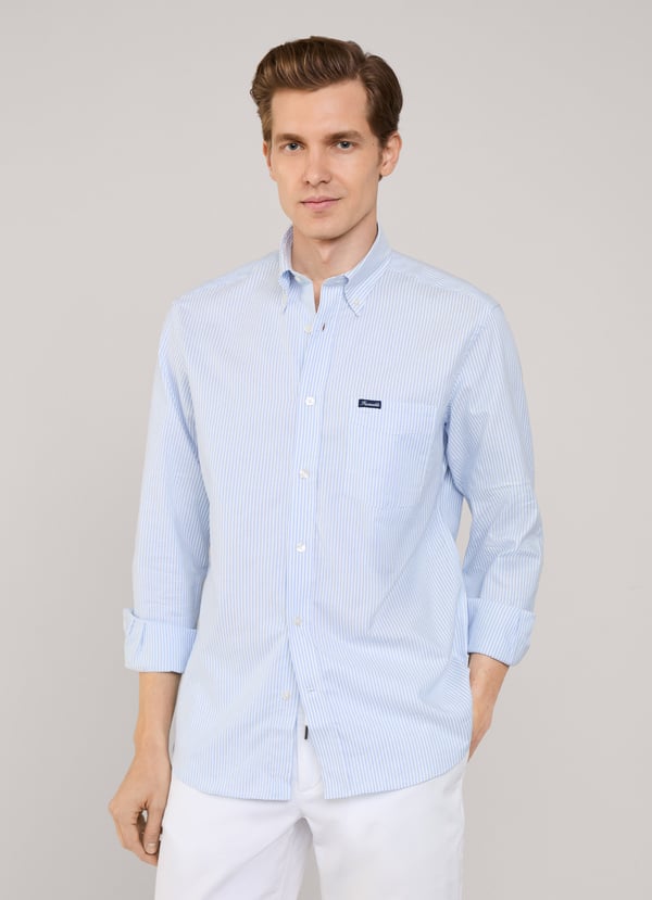 Façonnable Camisa Oxford Rayas Bengala Fit Regular