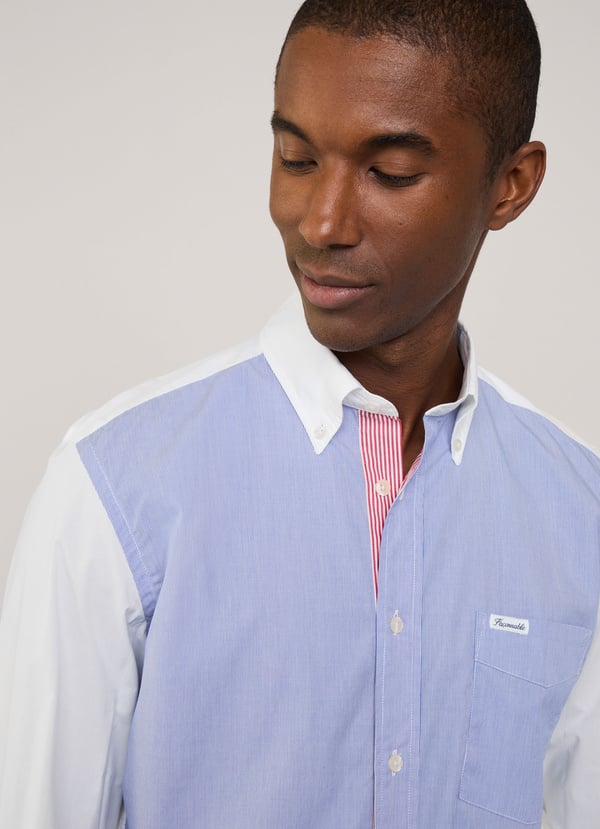 Façonnable Camisa Popelín Color Block Fit Regular