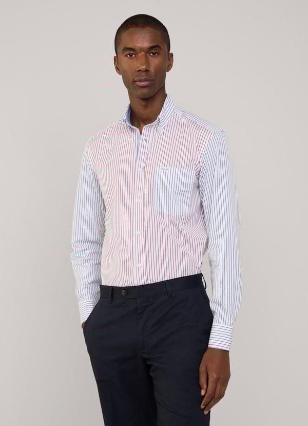 Façonnable Camisa Popelín Rayas Finas Fit Regular