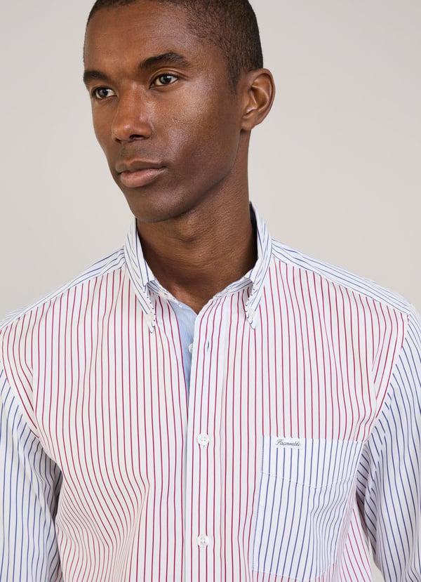 Façonnable Camisa Popelín Rayas Finas Fit Regular