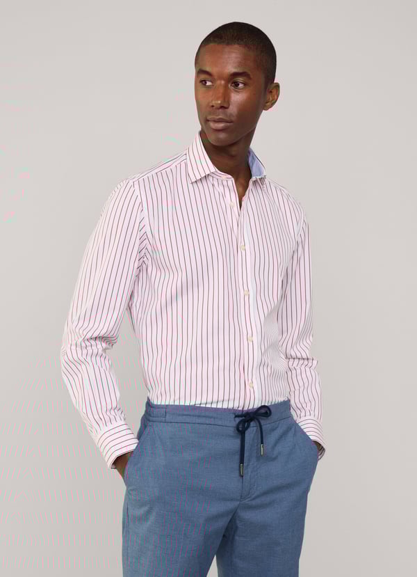 Façonnable Camisa Popelín Rayas Finas Fit Regular