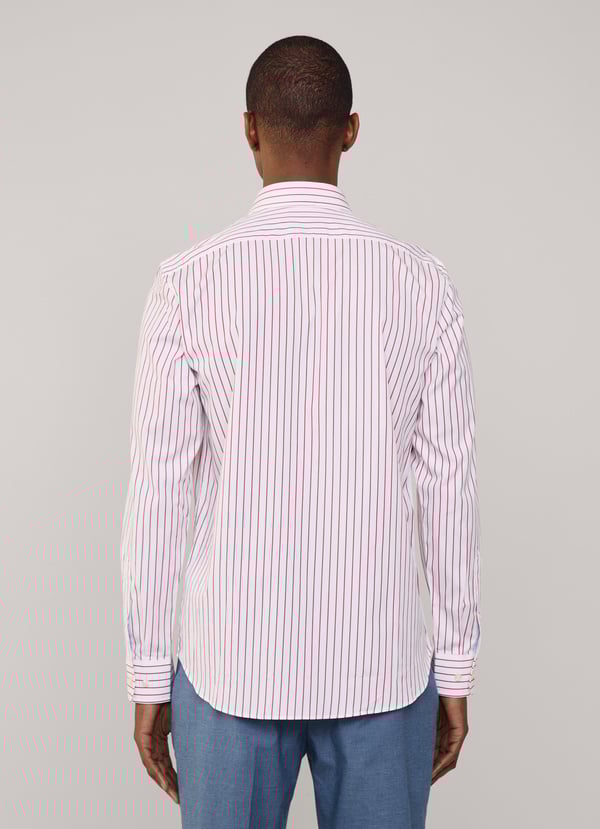 Façonnable Camisa Popelín Rayas Finas Fit Regular