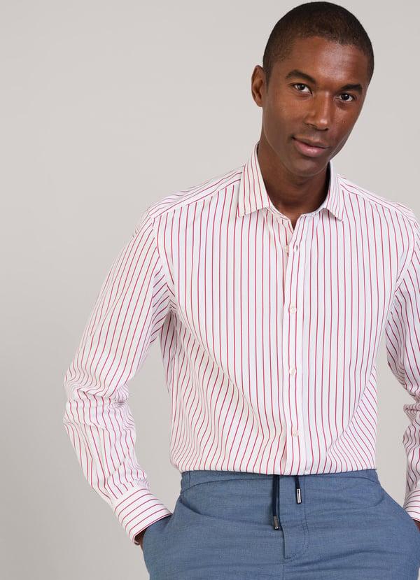 Façonnable camisa popelín rayas finas fit regular