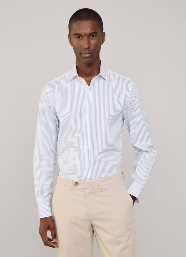 Façonnable Camisa Popelín Rayas Finas Fit Regular