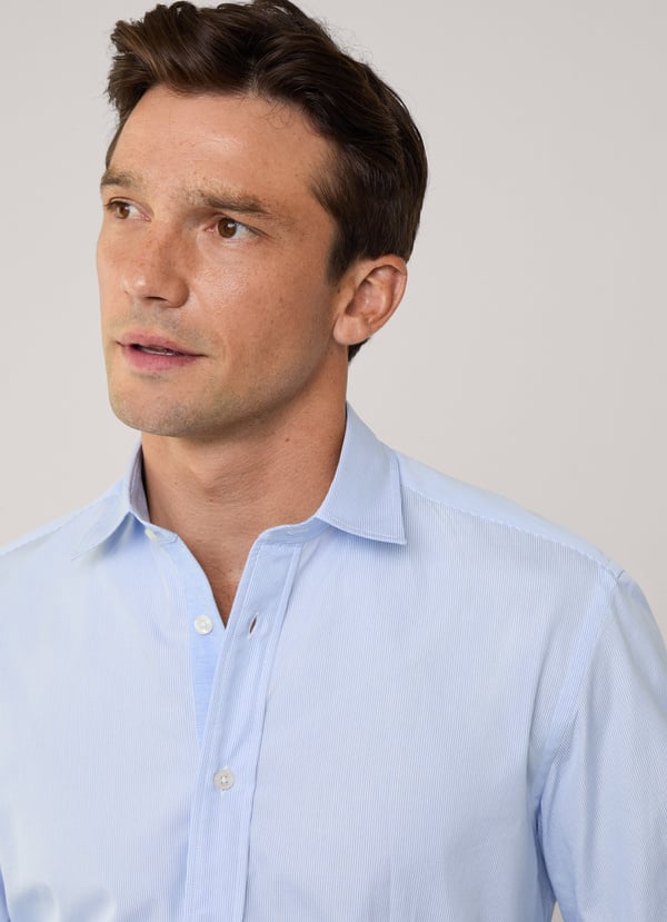 Façonnable Camisa Popelín Rayas Finas Fit Regular