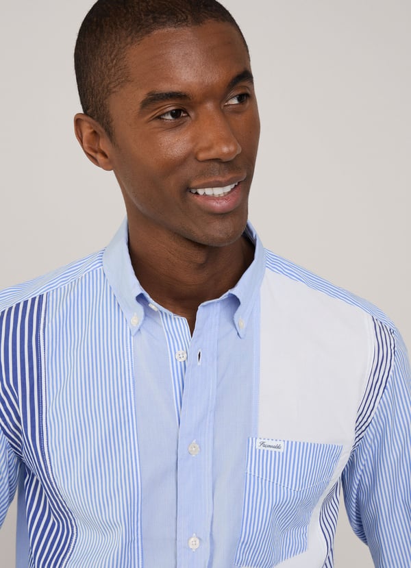 Façonnable Camisa Popelín Rayas Fit Regular