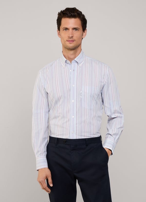 Façonnable Camisa Popelín Rayas Fit Regular