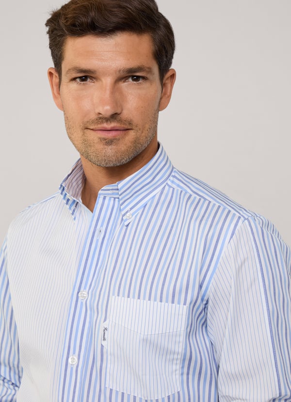 Façonnable Camisa Popelín Rayas Fit Regular