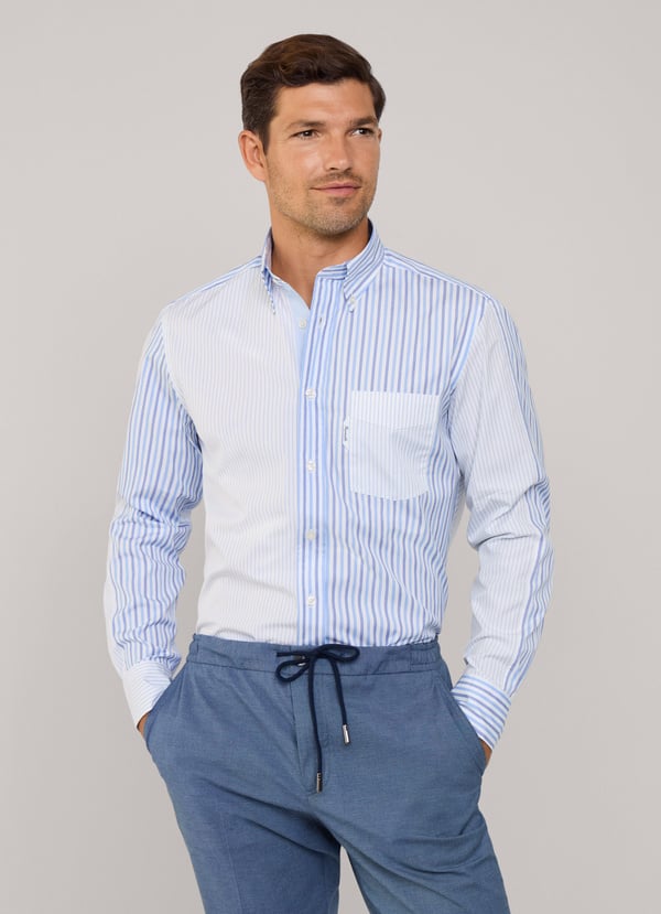 Façonnable Camisa Popelín Rayas Fit Regular