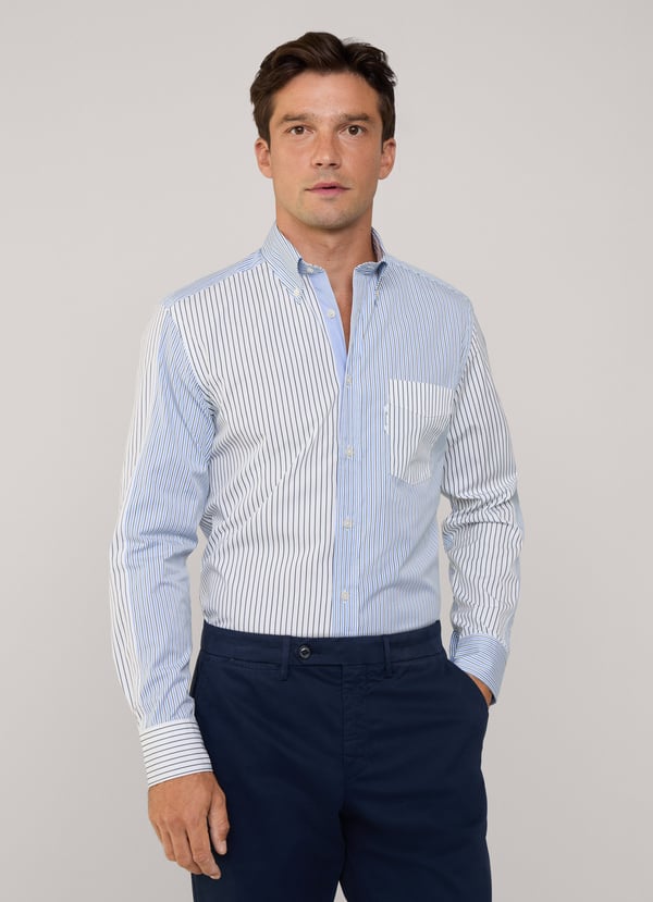 Façonnable Camisa Popelín Rayas Fit Regular