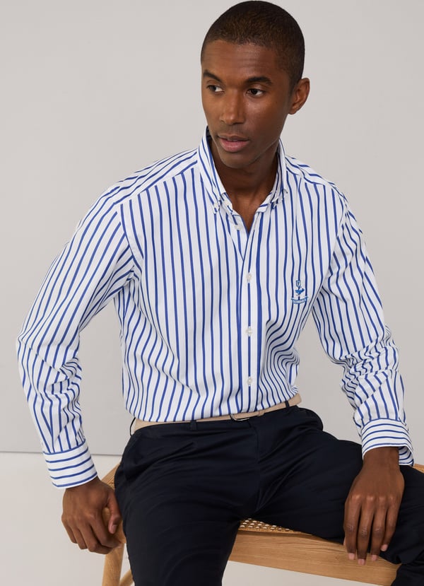 Façonnable camisa popelín rayas toldo fit regular