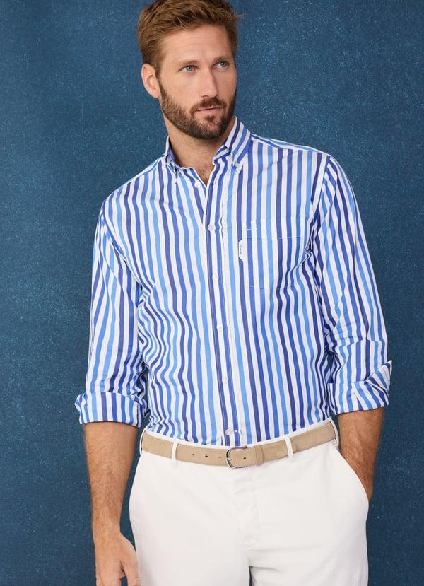 Façonnable camisa popelín rayas toldo fit regular