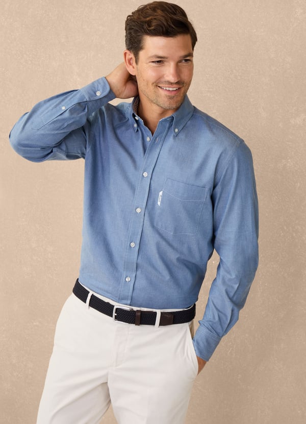 Façonnable camisa sarga fit regular
