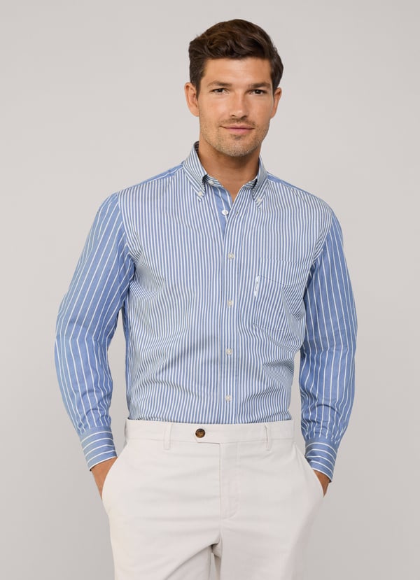 Façonnable Camisa Sarga Rayas Fit Regular
