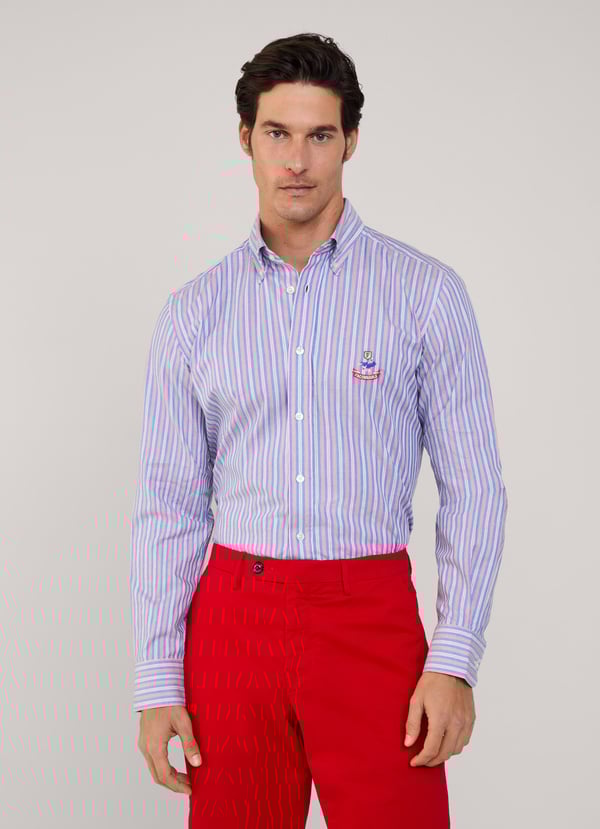 Façonnable Camisa Sarga Rayas Náuticas Fit Regular