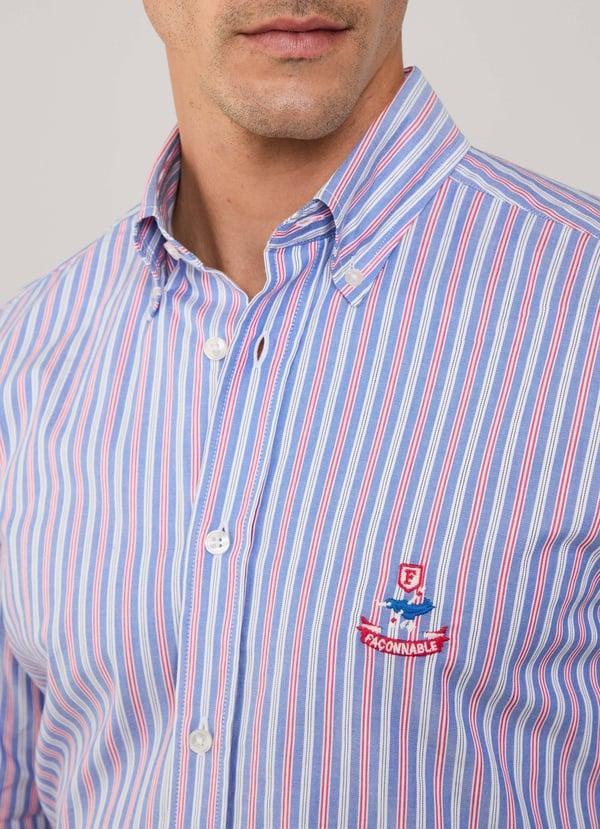 Façonnable Camisa Sarga Rayas Náuticas Fit Regular