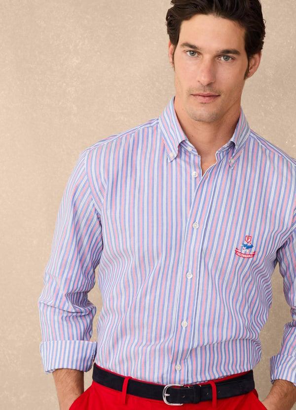 Façonnable camisa sarga rayas náuticas fit regular