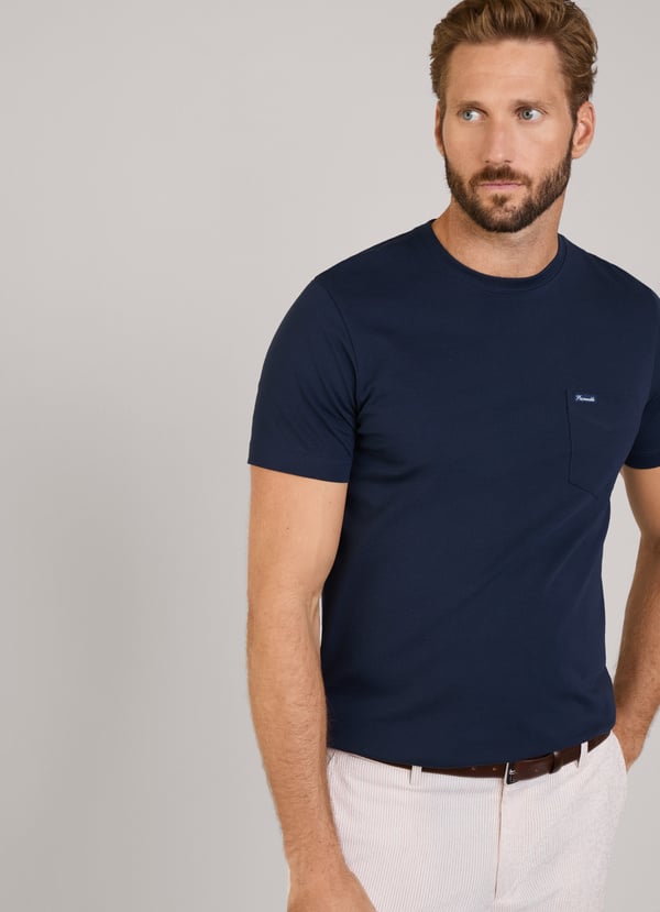 Façonnable camiseta bolsillo frontal fit regular