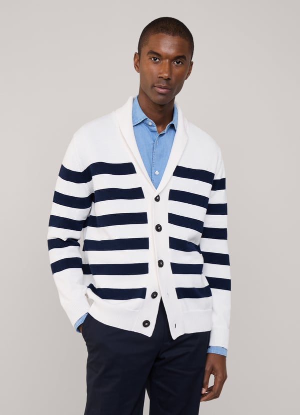 Façonnable Cárdigan Cuello Chal Rayas