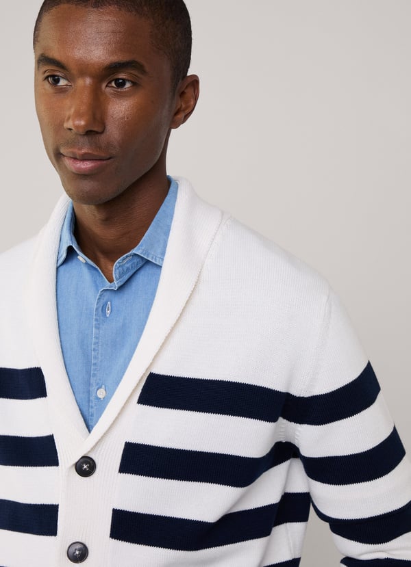 Façonnable Cárdigan Cuello Chal Rayas