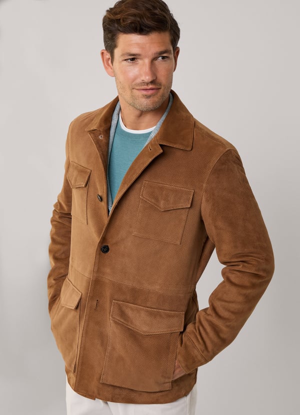 Façonnable chaqueta sahariana en ante