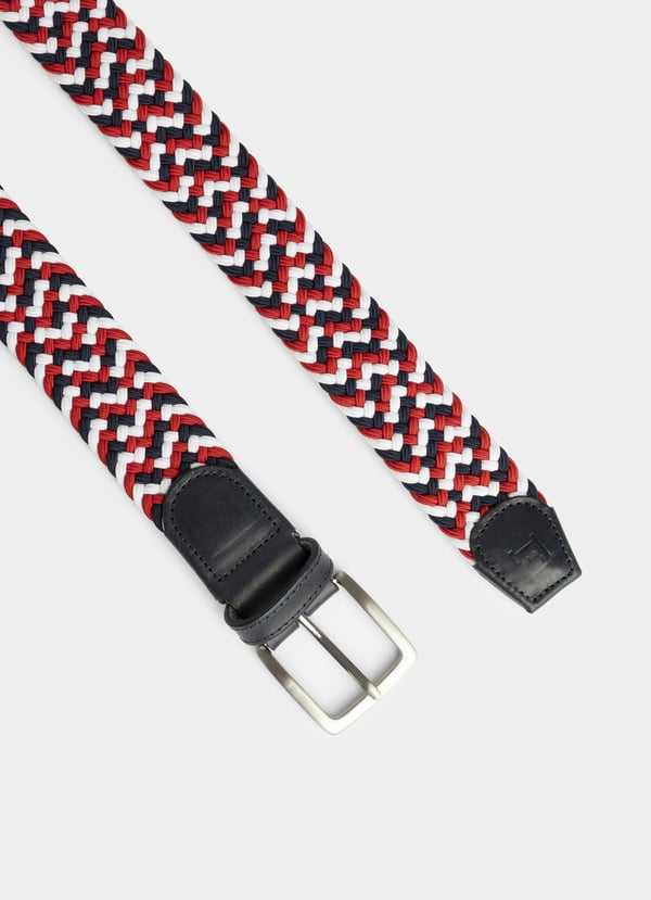 Façonnable Cinturón Trenzado Con Detalles Piel