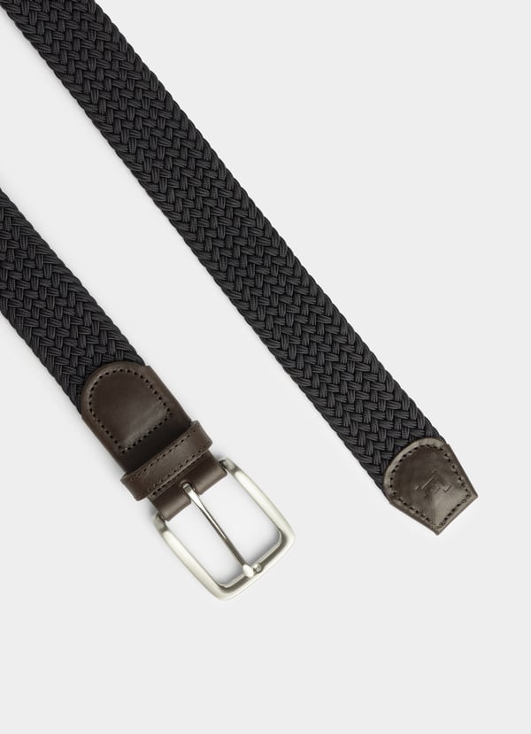 Façonnable Cinturón Trenzado Con Detalles Piel