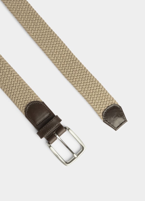 Façonnable Cinturón Trenzado Con Detalles Piel