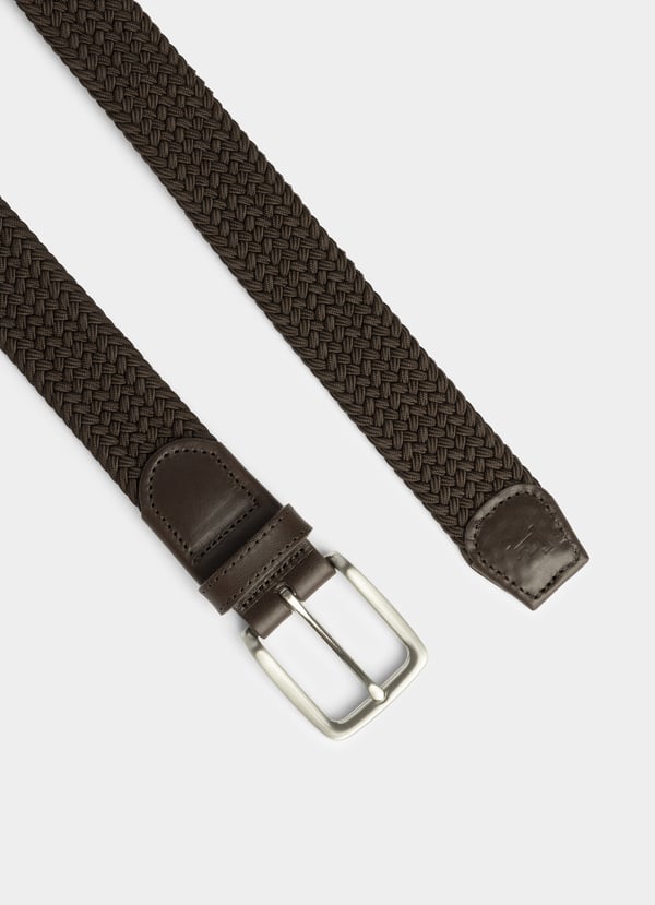 Façonnable Cinturón Trenzado Con Detalles Piel