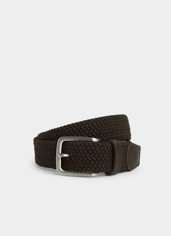 Façonnable cinturón trenzado con detalles piel