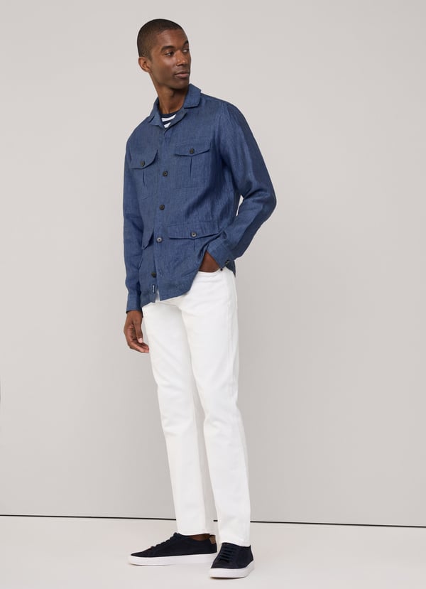 Façonnable jeans lavado blanco fit regular