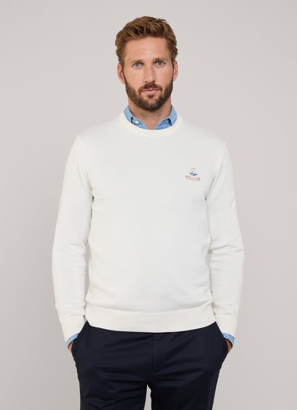 Façonnable Jersey Cuello Redondo Pájaro Bordado