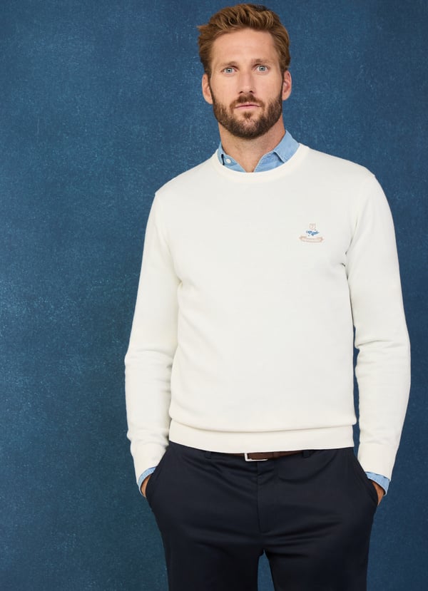 Façonnable jersey cuello redondo pájaro bordado