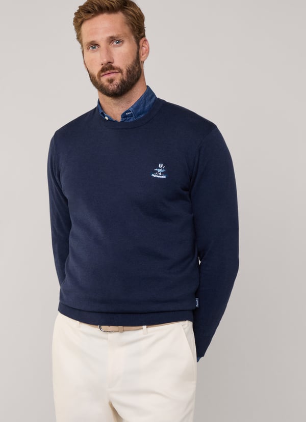 Façonnable jersey cuello redondo pájaro bordado