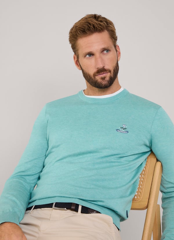 Façonnable jersey cuello redondo pájaro bordado