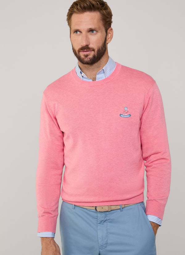 Façonnable jersey cuello redondo pájaro bordado