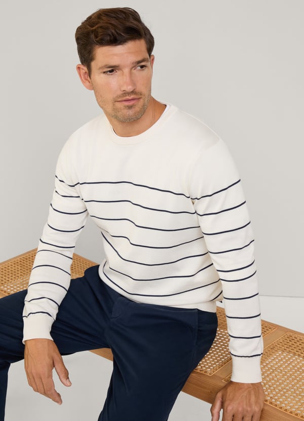 Façonnable jersey cuello redondo rayas finas